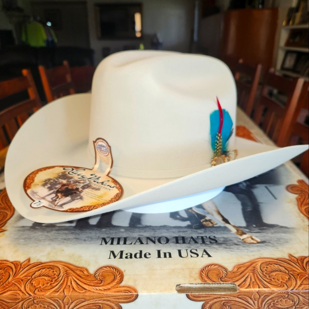 100x Larry Mahan Independencia Fur Felt Cowboy Hat Belly Size 7 1/2 NWT